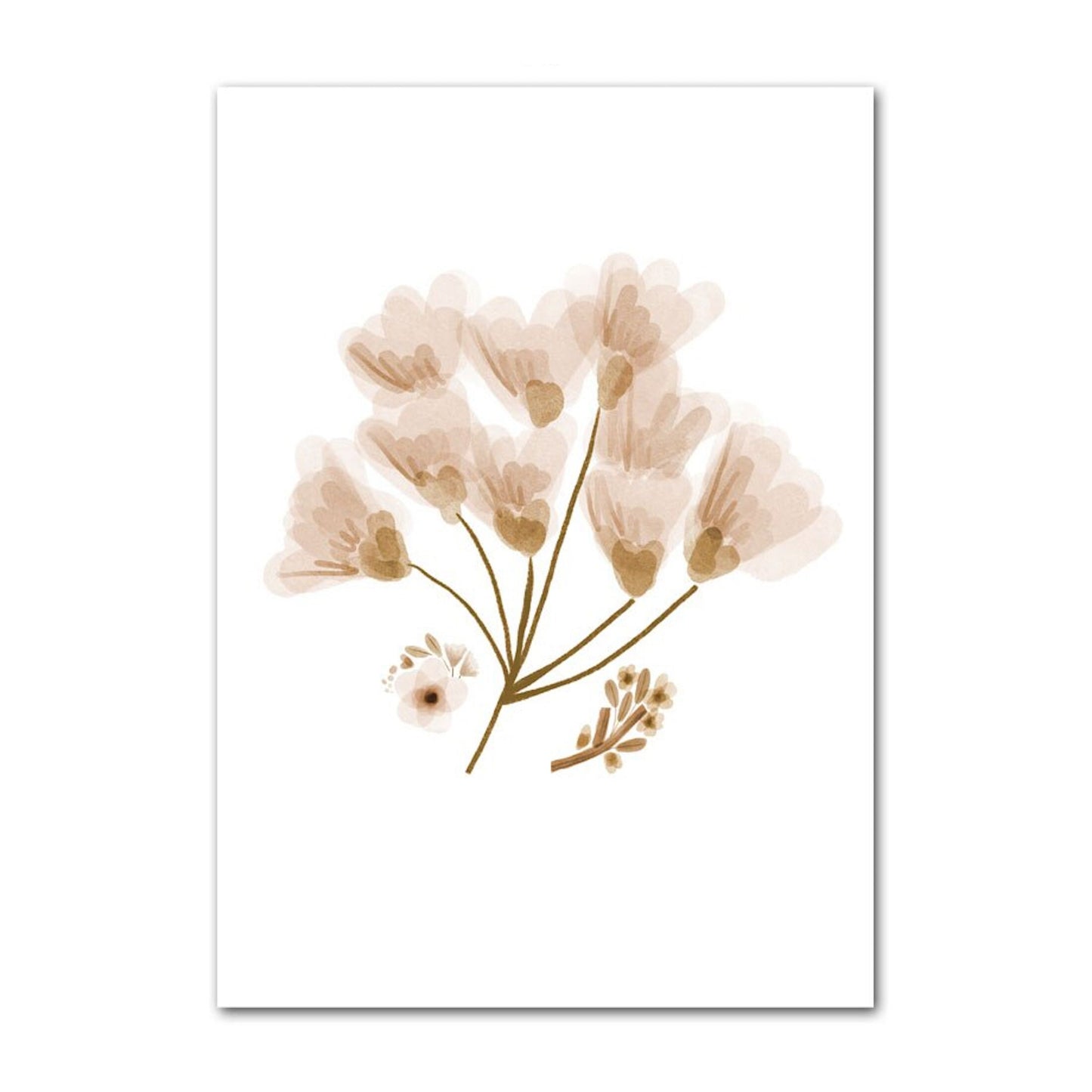 Sanfte Blumenillustration im Boho Design. Poster Kinder süße Tiere von justgoodmood.