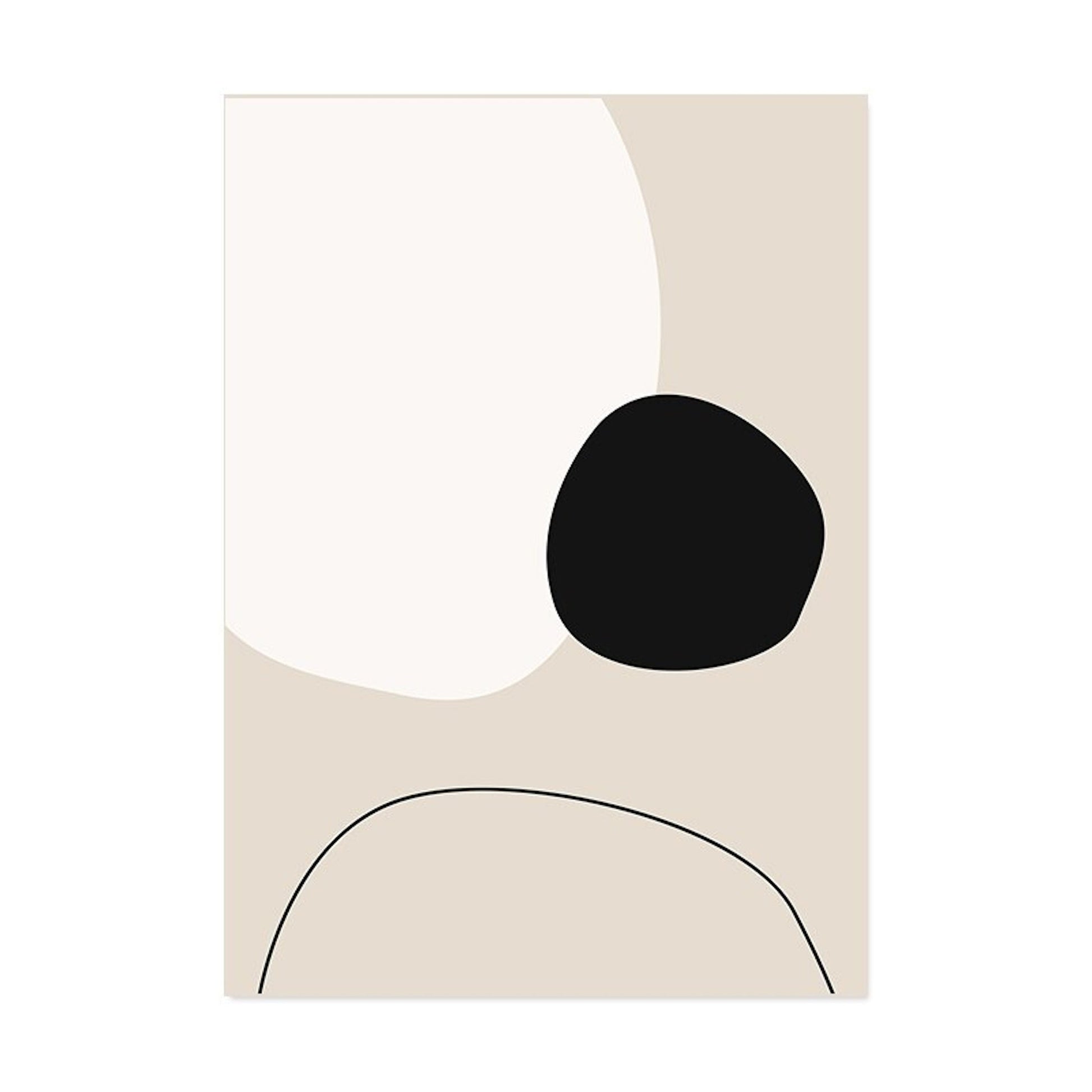 Elegantes Poster mit einer minimalistischen Komposition in Schwarz und Beige, von justgoodmood, hervorragender Deko-Print ohne Rahmen.