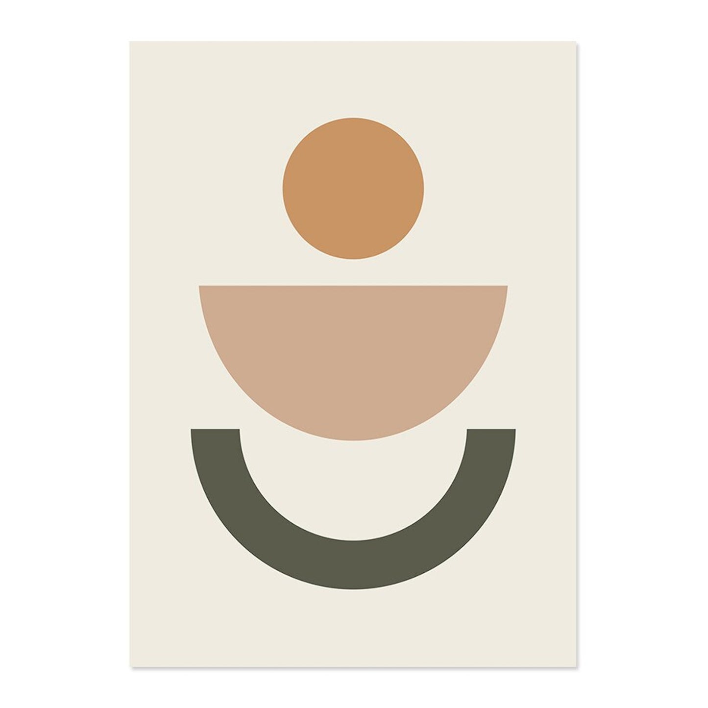 Boho Poster Pflanzen mit Linienformen von justgoodmood - Geometrisches Poster mit abgerundeten Formen in sanften Farben für eine fröhliche Umgebung.