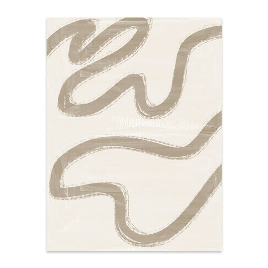 Modernes Kunstwerk von justgoodmood, das geschwungene Linien in neutralen Farben zeigt, ideal für elegante Innenräume.