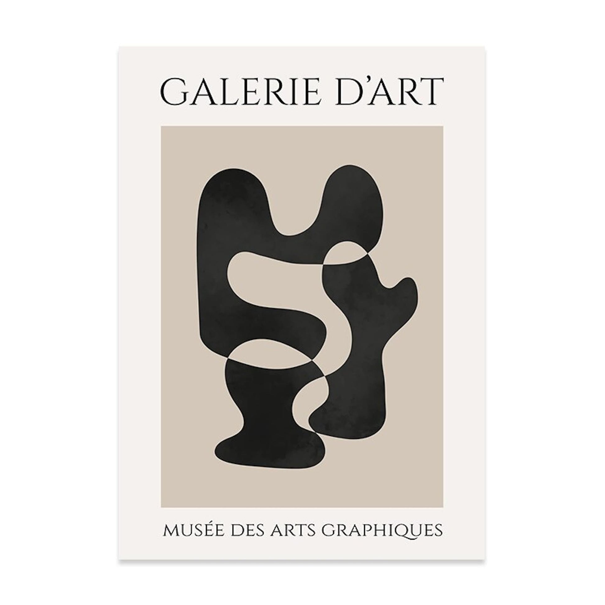 Elegantes Poster Galerie d'Art mit grafischen Körperformen in neutralen Tönen, ideal für moderne Räume von justgoodmood.