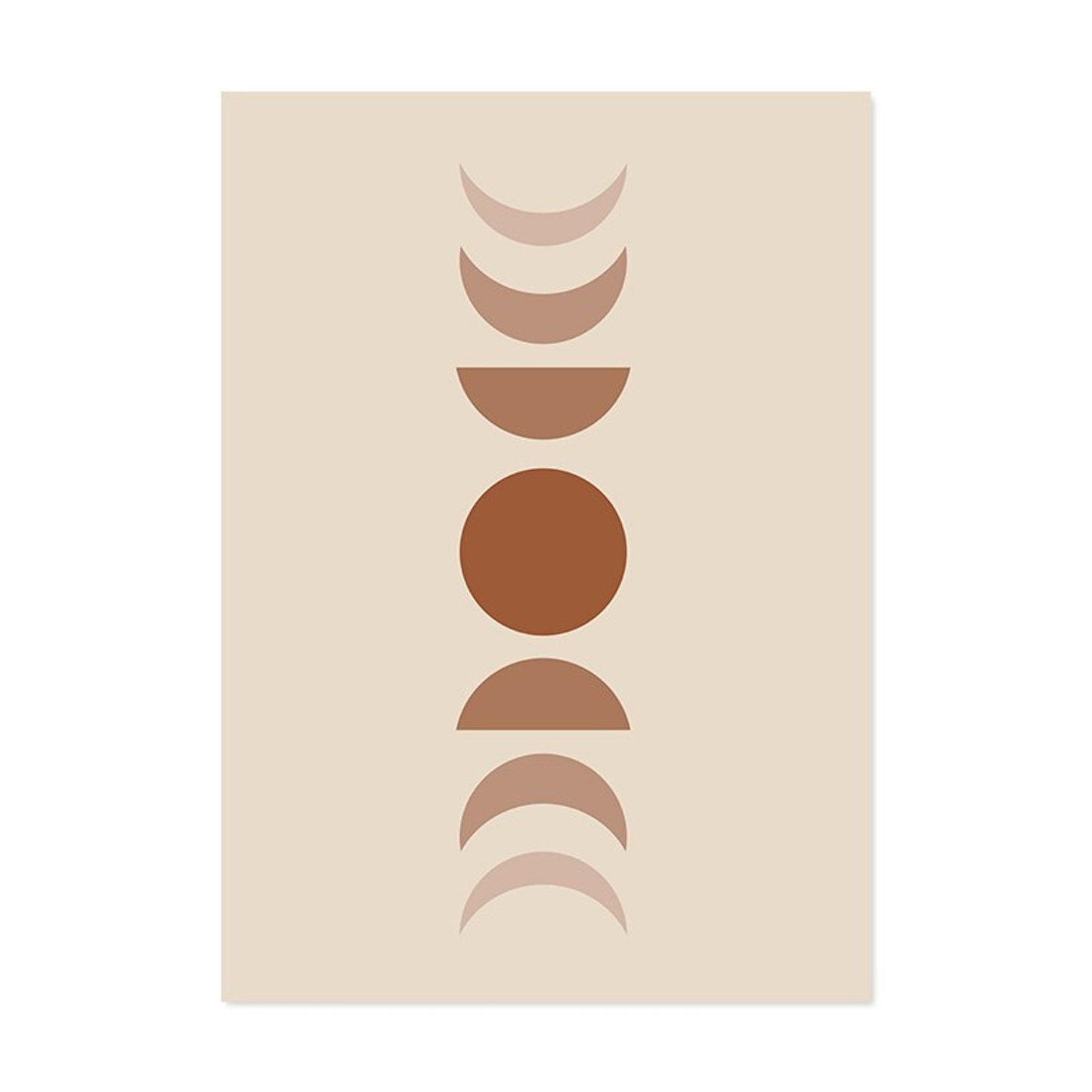 Elegantes Poster von justgoodmood mit minimalistischen Kreisformen in warmen Erdtönen. Ein stilvolles Deko-Print ohne Rahmen, das jedem Raum einen modernen Touch verleiht.