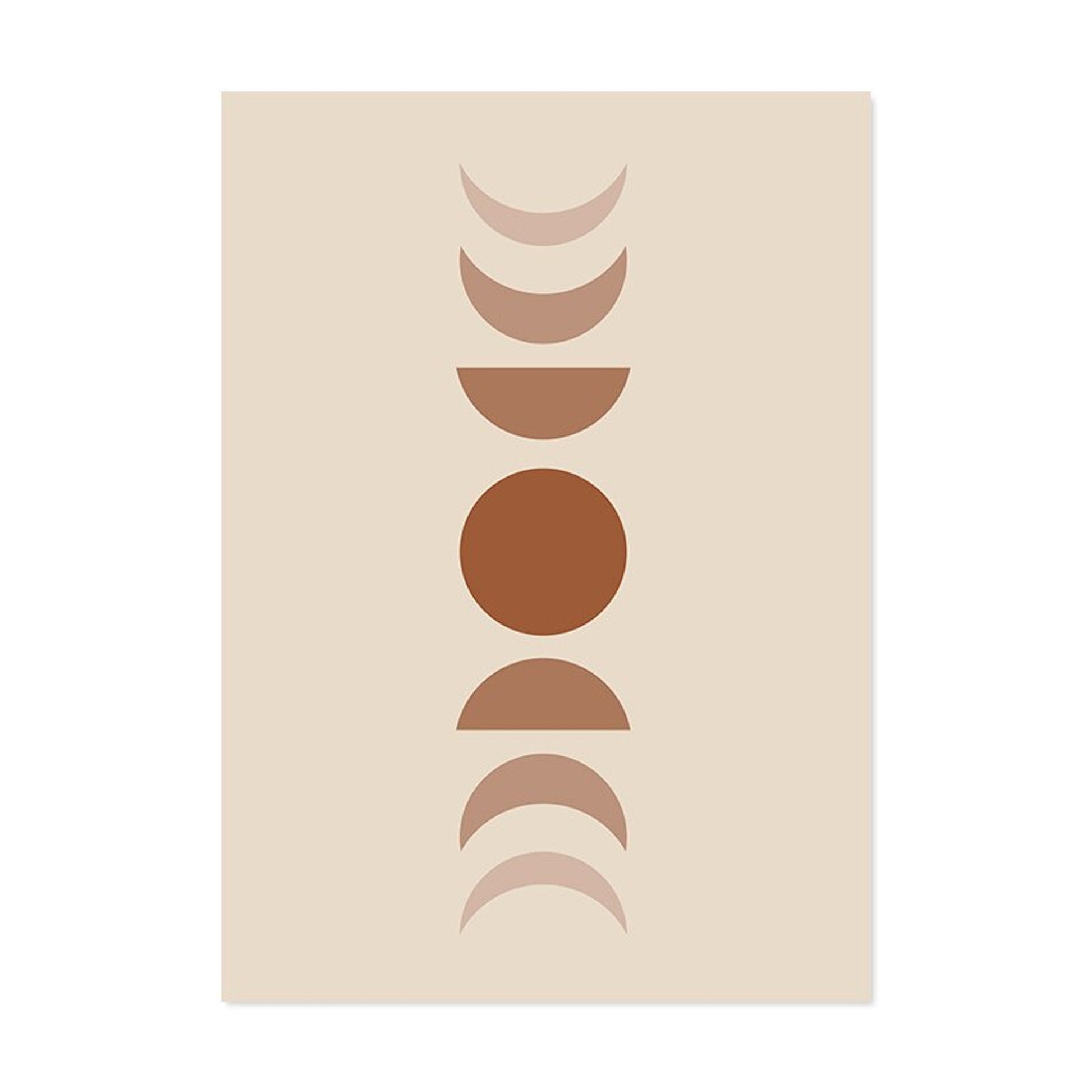 Elegantes Poster von justgoodmood mit minimalistischen Kreisformen in warmen Erdtönen. Ein stilvolles Deko-Print ohne Rahmen, das jedem Raum einen modernen Touch verleiht.