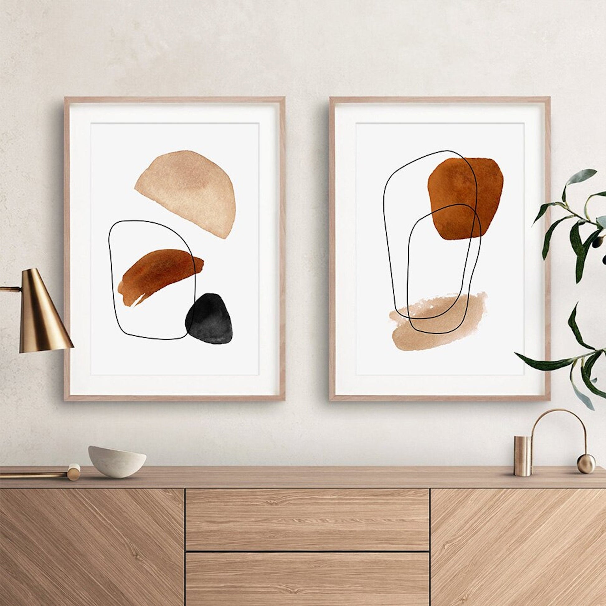 Elegante Darstellung abstrakter Kunst mit dem Poster 'Linien Abstrakte Formen und Körper' von justgoodmood, das stilvolle Akzente in jedem Raum setzt.