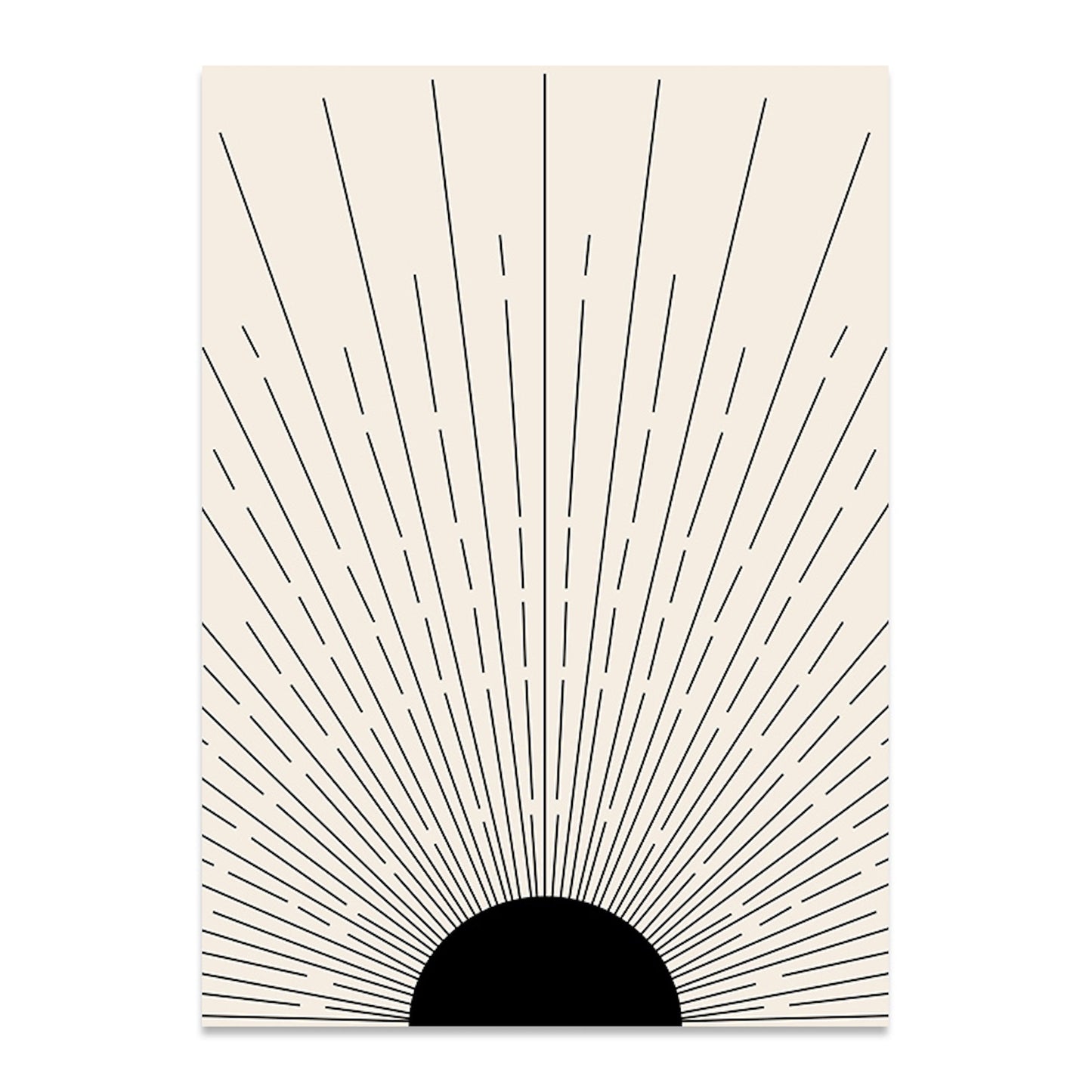 Kreatives Poster von justgoodmood mit strahlenförmigem Design, das moderne Eleganz in jeden Raum bringt. Ideal als Deko Print ohne Rahmen.