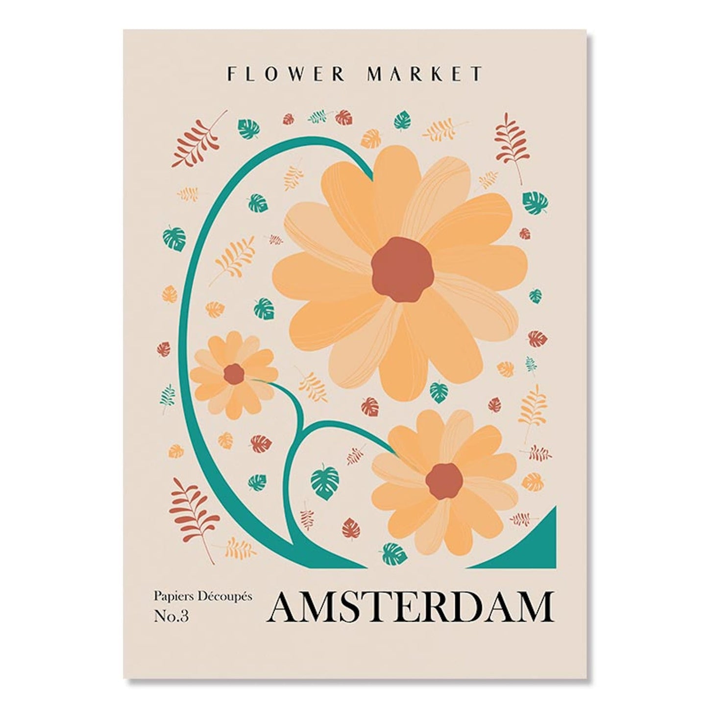 Hervorragendes Poster Blumenmarkt mit stilvollen botanischen Bildern aus Amsterdam, entworfen von justgoodmood. Ideal als Deko Print ohne Rahmen für ein fröhliches Zuhause!