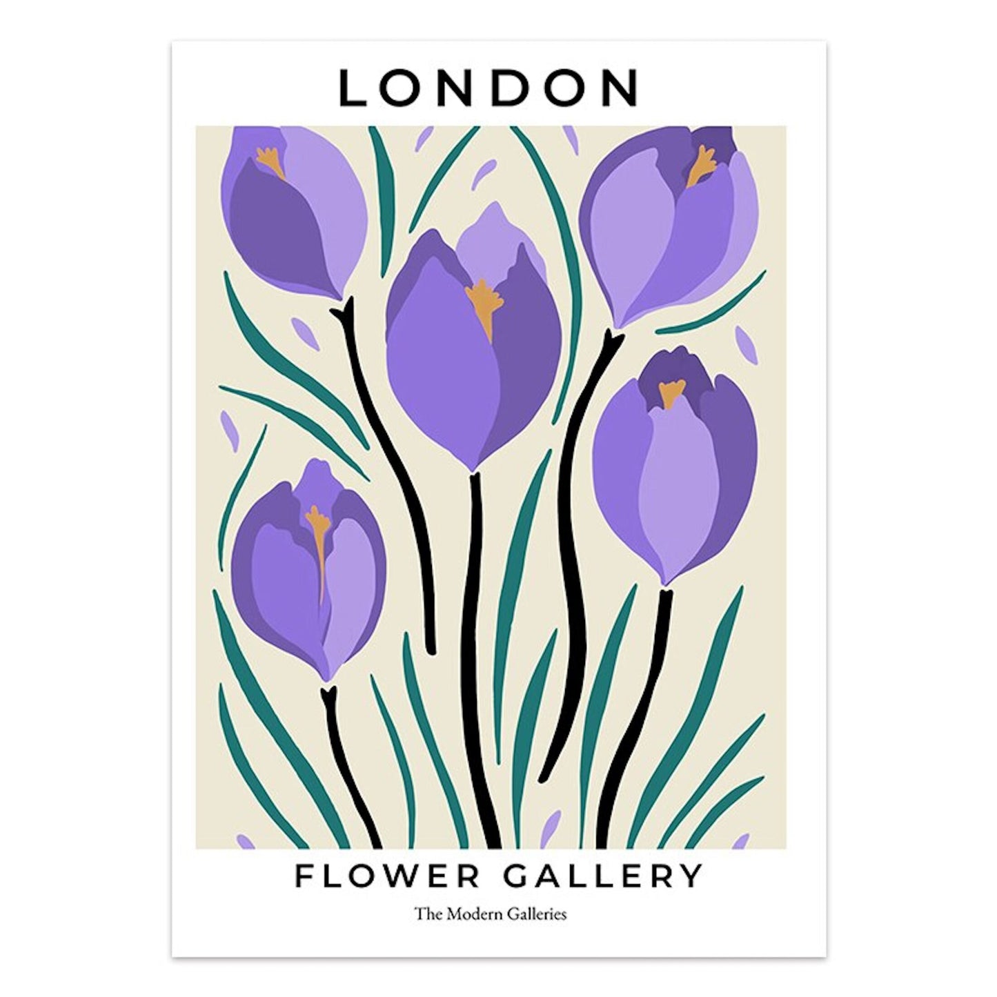 Faszinierendes Poster mit lila Blüten in einem eleganten Design, ideal für die moderne Raumdekoration. Poster Blumen Markt San Francisco Mailand London als Deko Print ohne Rahmen von justgoodmood.