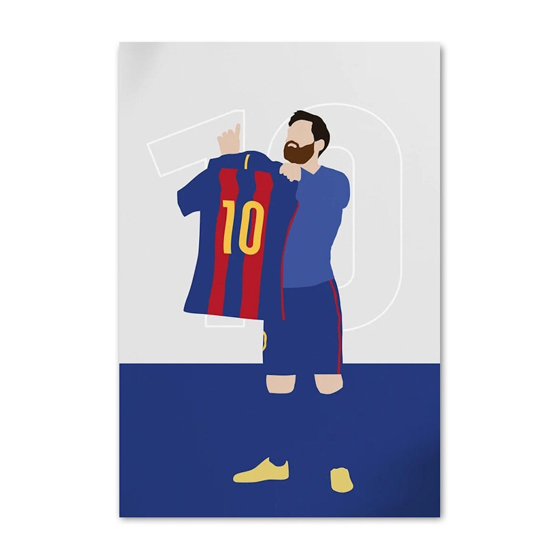 Detailliertes Poster von justgoodmood, das einen Fußballspieler mit der Trikotnummer 10 zeigt, als Teil einer stilvollen Deko-Print-Kollektion ohne Gesicht.
