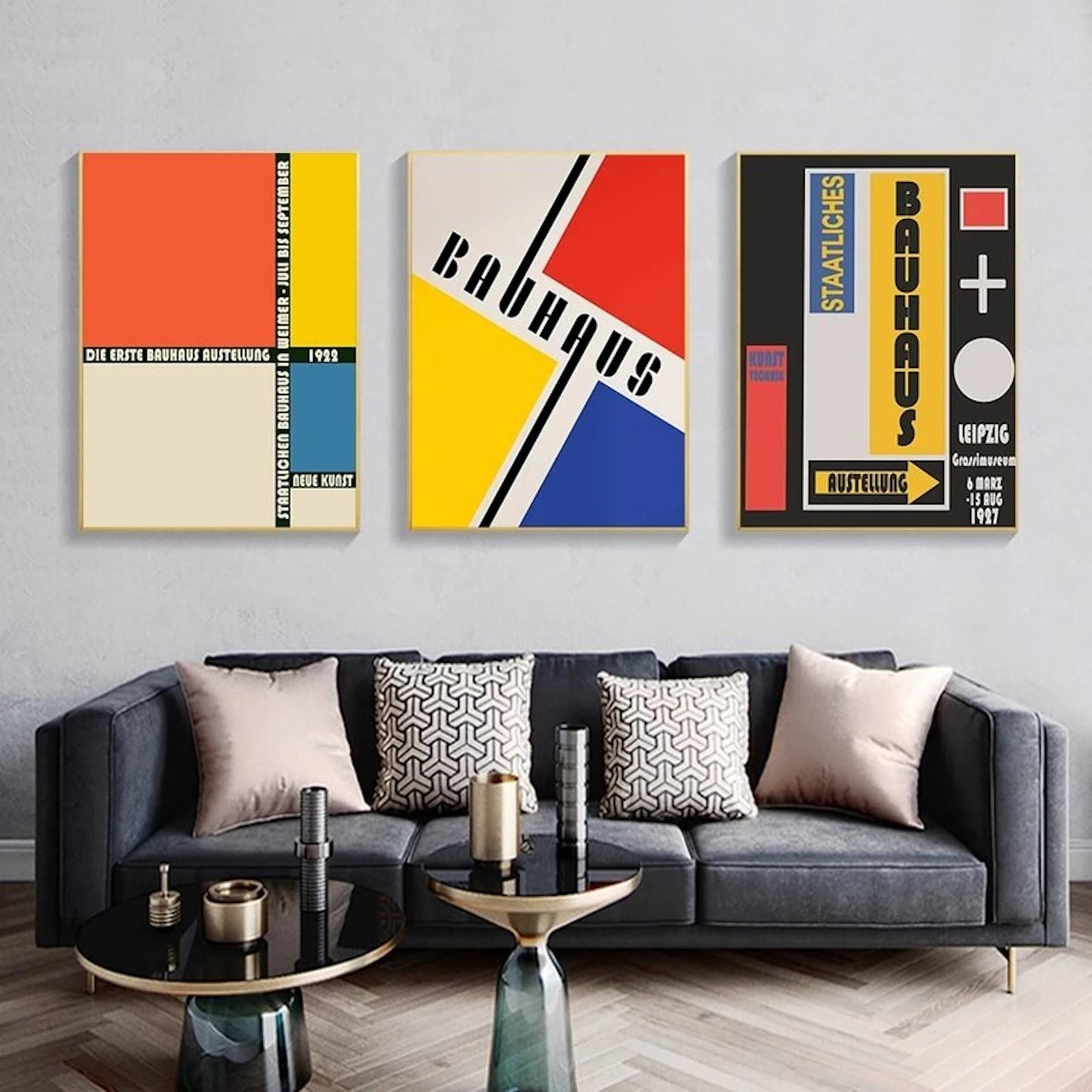 Poster Bauhaus Bunte Farben als Deko Print ohne Rahmen