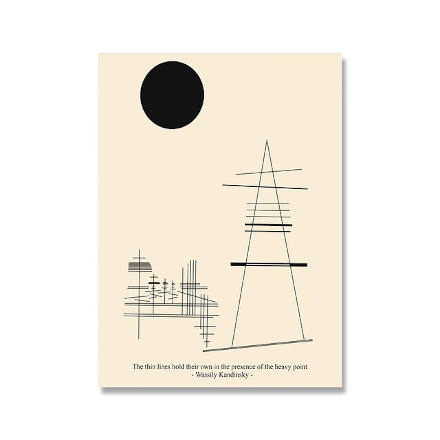 Poster mit modernem Bauhaus-Design, das elegante Linien und geometrische Formen zeigt. Hochwertiger Deko Print von justgoodmood, ideal zur Verleihe individueller Einrichtungsstil.