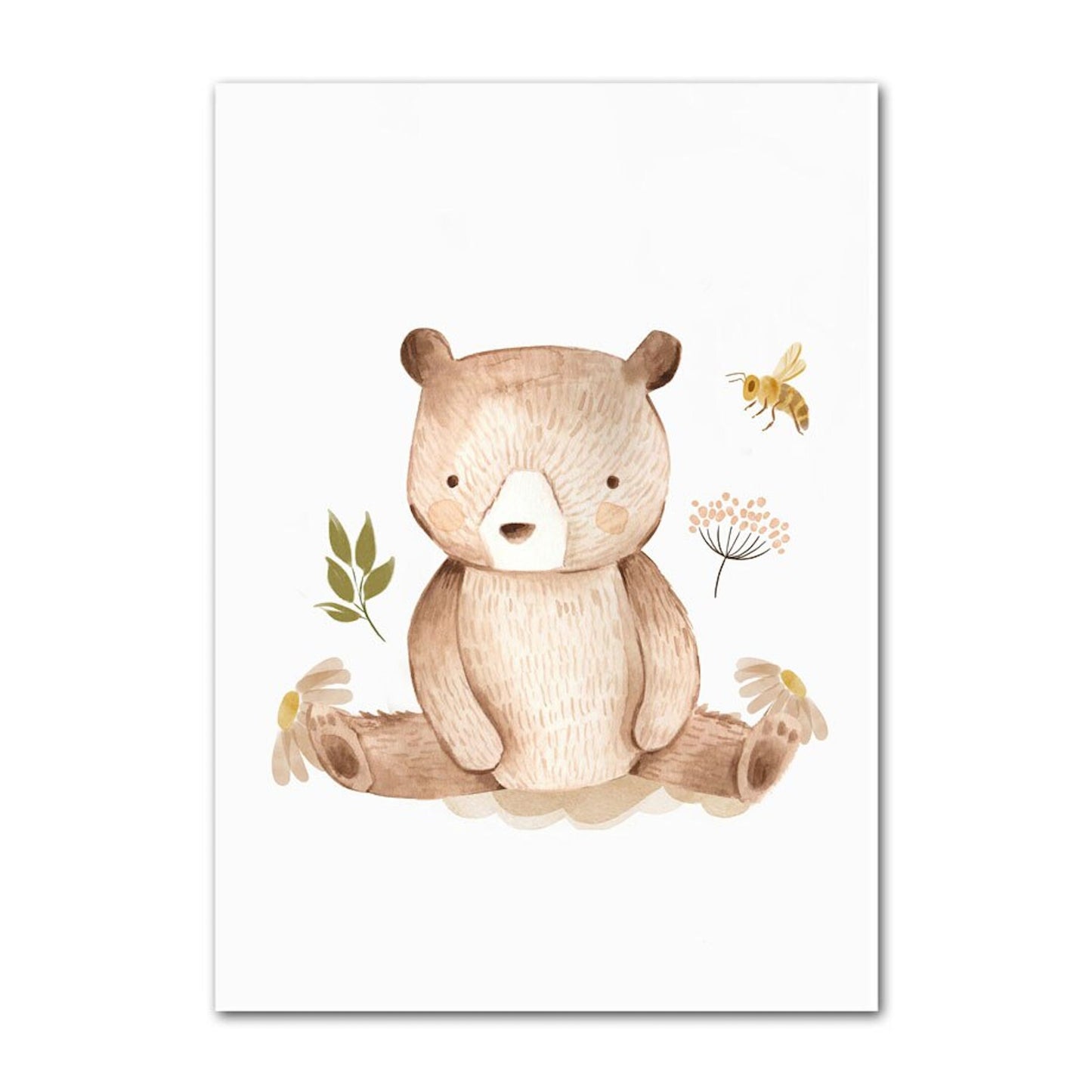 Poster Kinder Tiere Regenbogen Sternschnuppe Eichhörnchen Fuchs Igel Bär und Hase als Deko Print ohne Rahmen
