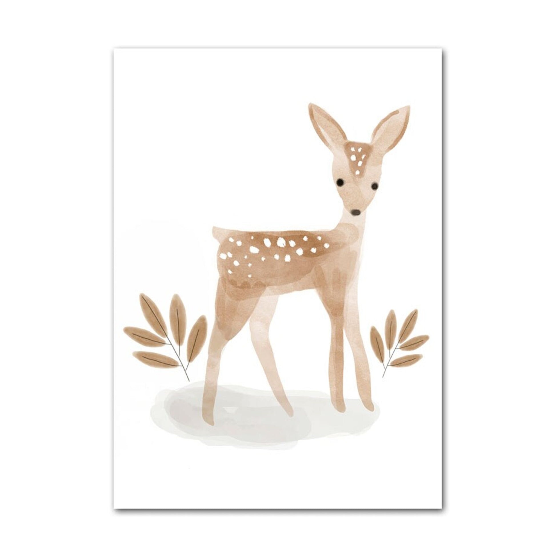 Ein entzückendes Reh als Wanddekor im Boho Stil. Poster Kinder süße Tiere von justgoodmood.