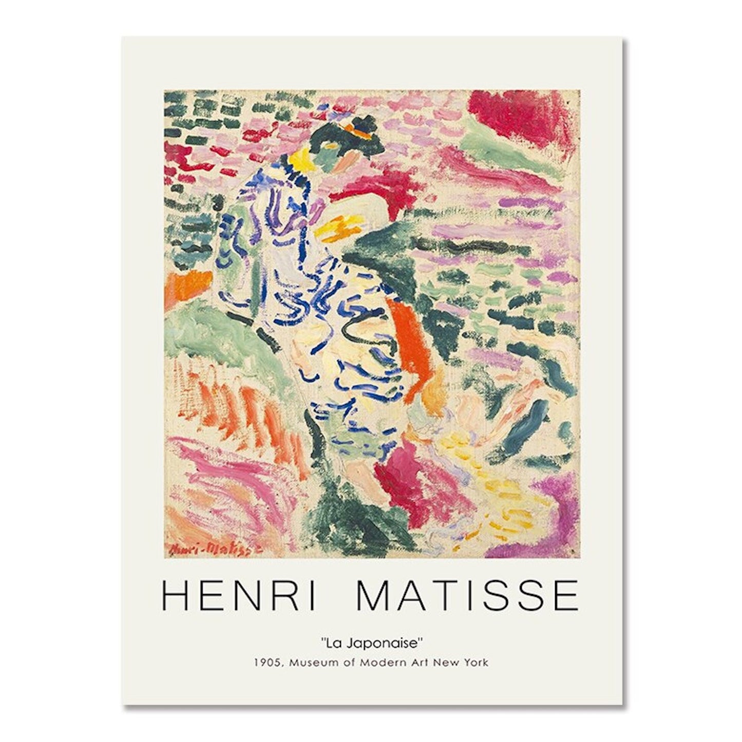 Farbenfrohes Kunstdruck-Poster "Blumen Markt Tokio" von justgoodmood, inspiriert von Henri Matisse, das kreative Energie in Ihr Zuhause bringt.