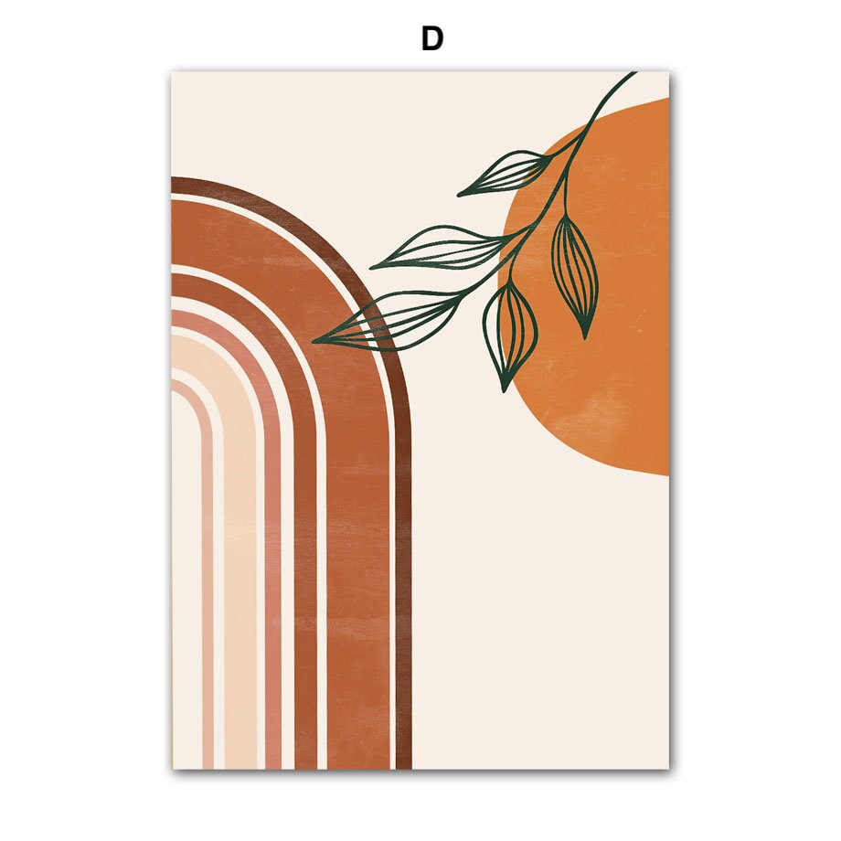 Modernes Poster mit buntem Regenbogen-Design, ideal für ein kreatives Zuhause, von justgoodmood, Poster Boho Abtrakt Boho I Berge Sonne.