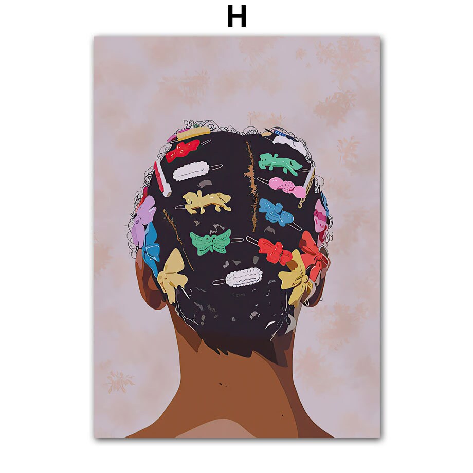 Kreatives Poster mit einem fröhlichen Haar-Accessoire-Motiv, perfekt für jeden Raum von Justgoodmood – Hip Hop Schmuck Mode zur Verschönerung.