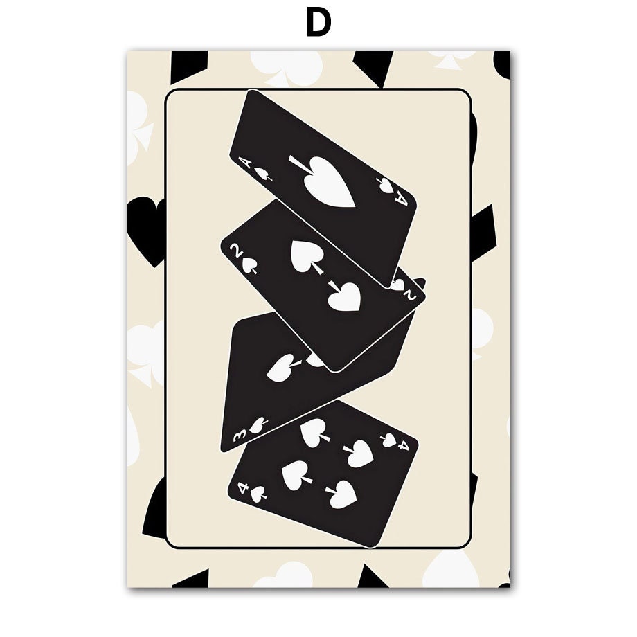 Wunderbares Poster mit aufeinander gestapelten Spielkarten von justgoodmood, ein Hingucker für jede Wand.
