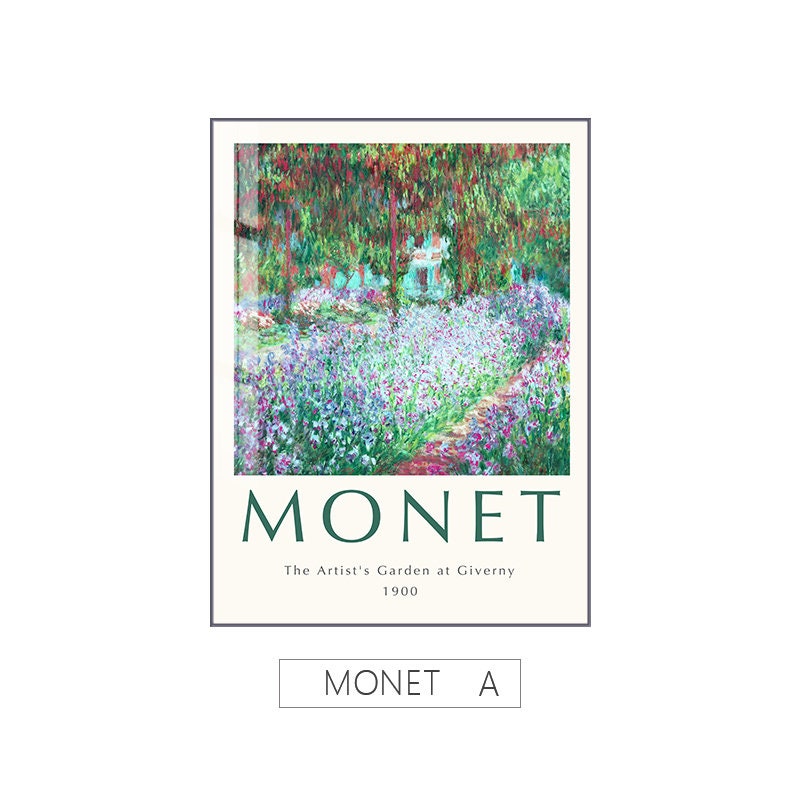 Vintage Poster von Claude Monet: Der Garten des Künstlers in Giverny, 1900. Eine schöne Wanddekoration von justgoodmood.