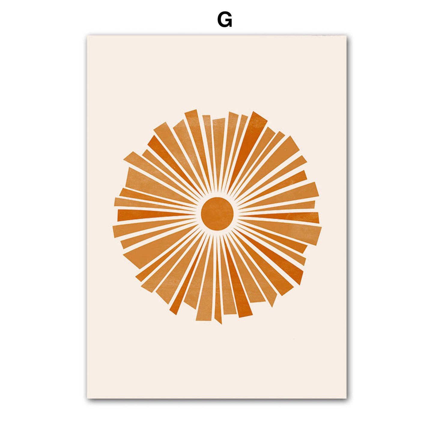 Fesselndes Sonnenstrahlen-Design, das jedem Raum einen Hauch von Eleganz verleiht, von justgoodmood, Poster Boho Abtrakt Boho I Berge Sonne.