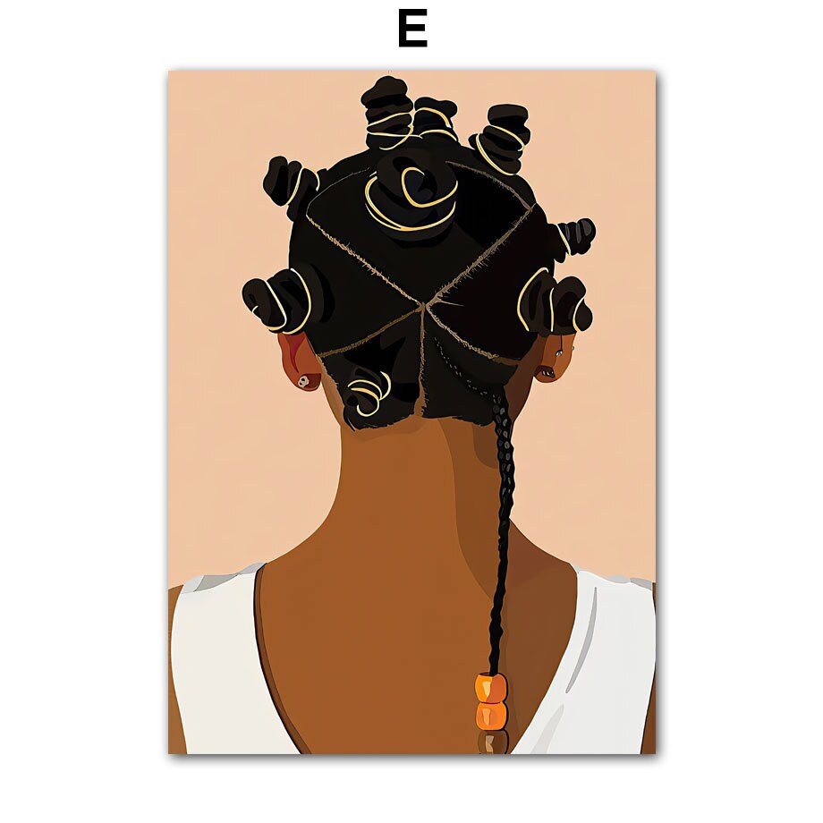 Hübsches Poster einer Frau mit lockigen Haaren in einem eleganten Stil von Justgoodmood – Hip Hop Schmuck Mode für kreative Raumgestaltung.