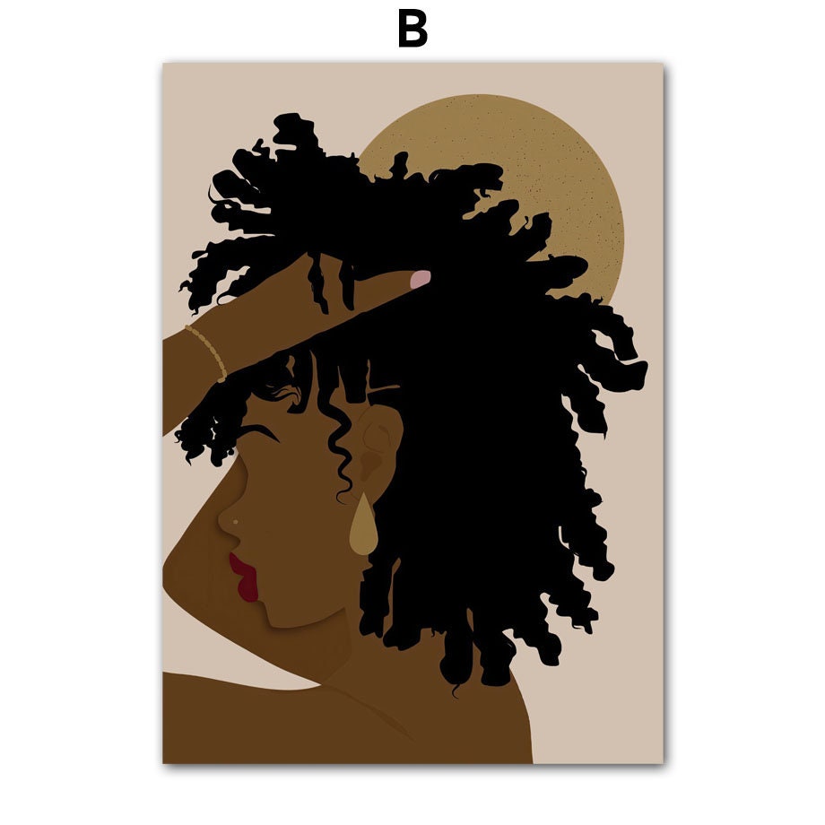Kreatives Bild einer Frau, die lässig ihrer Frisur nachgeht, von justgoodmood | Poster Hip Hop Schmuck Mode