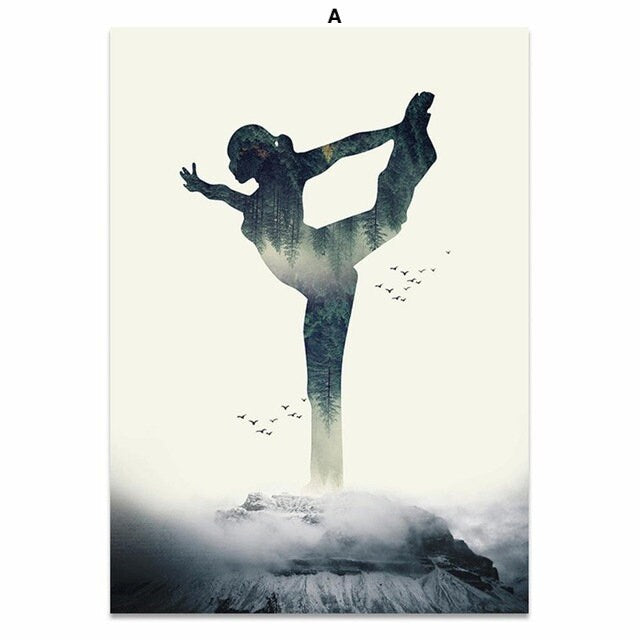 Poster Yoga Profi Stellungen I Fitness Dekoration I Bilder Set I Deko Print ohne Rahmen