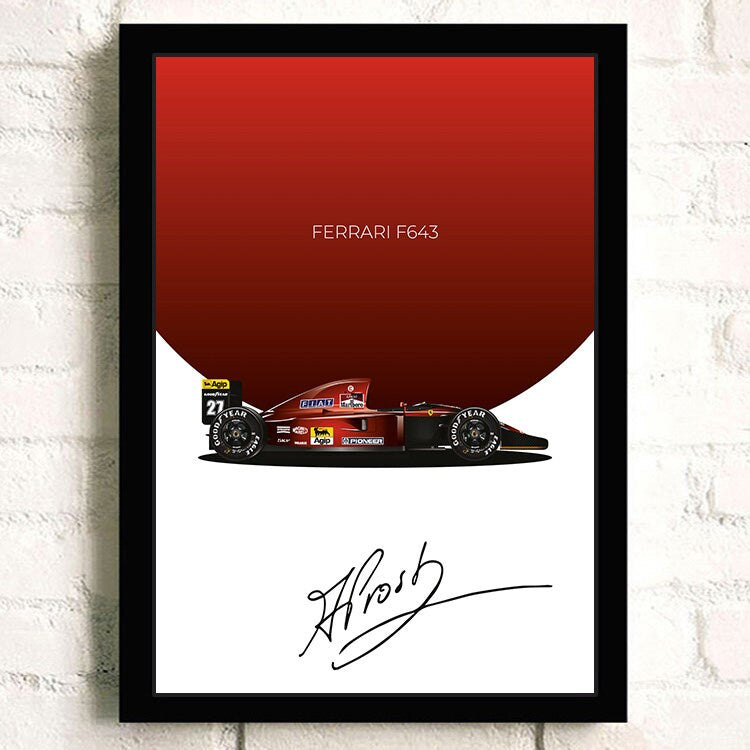 Poster Formel 1 Rennwagen Grand Prix Rennfahrer Signature I Deko Print ohne Rahmen