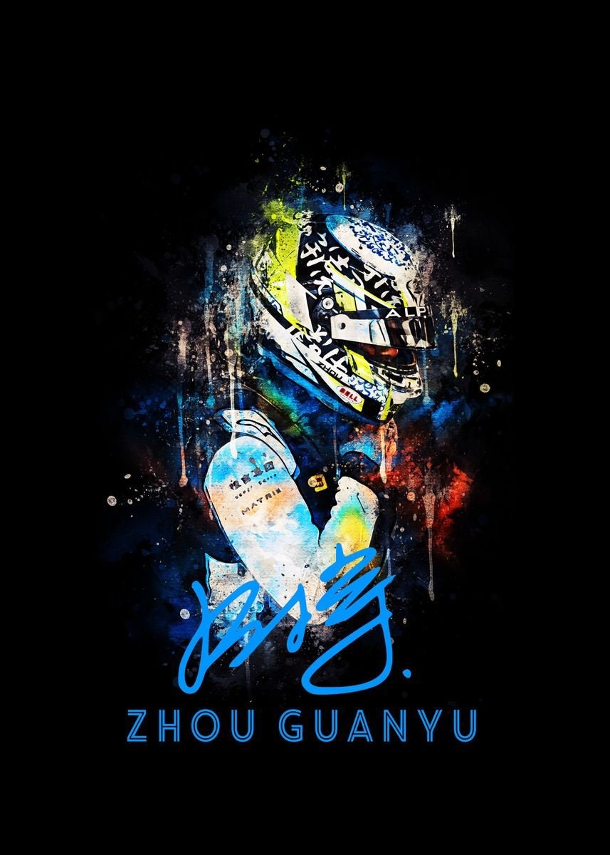 Zhou Guanyu Poster mit einzigartigem Design, ideal für Motorsport-Enthusiasten, dekorativer Print ohne Rahmen von justgoodmood.
