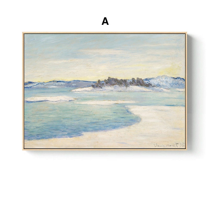 Ein wunderschönes Kunstwerk von Claude Monet – das Poster A von justgoodmood zeigt sanfte Farben und eine friedliche Landschaft für eine beruhigende Innendekoration.