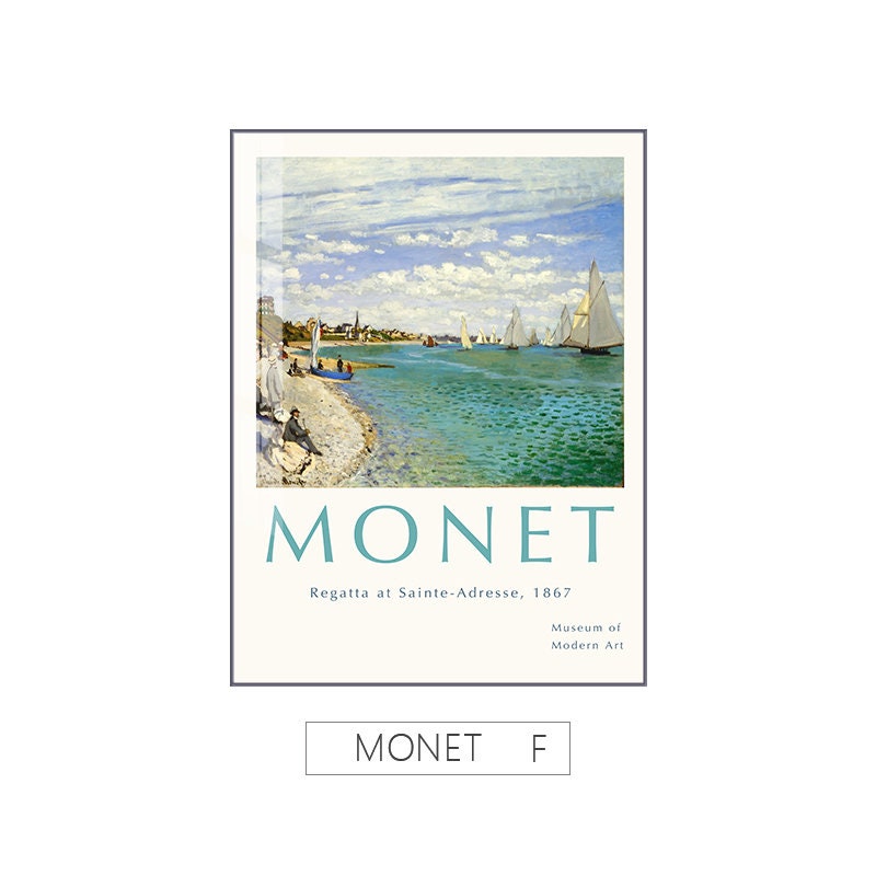 Vintage Poster von Claude Monet mit dem Titel 'Regatta at Sainte-Adresse, 1867', bereit für eine stilvolle Wandgestaltung von justgoodmood.