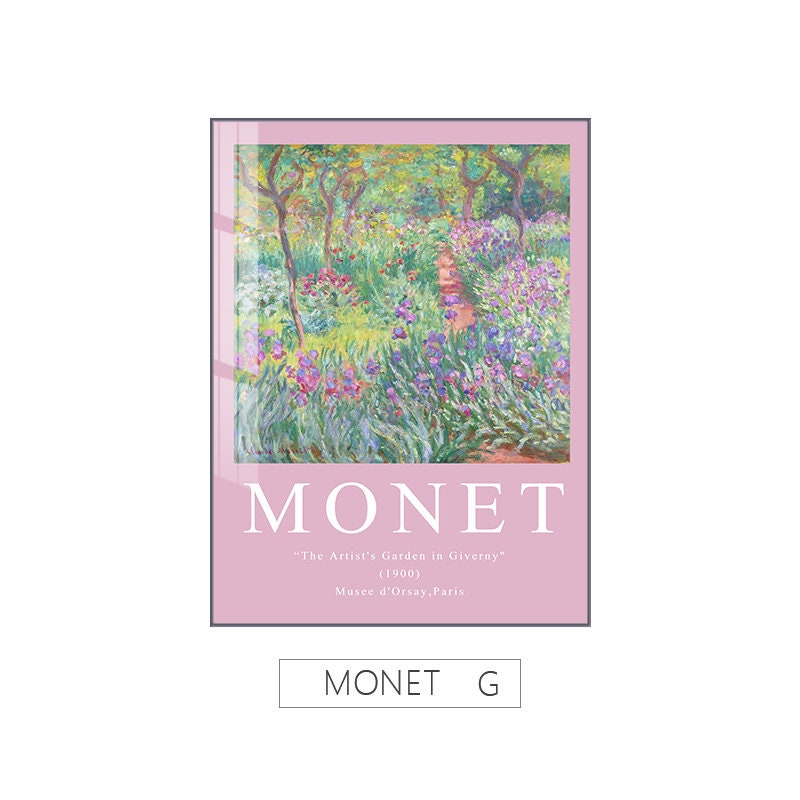 Vintage Poster von Claude Monet mit dem Titel 'Der Garten des Künstler in Giverny, 1900', ideal zum Verschönern Ihres Wohnraums von justgoodmood.