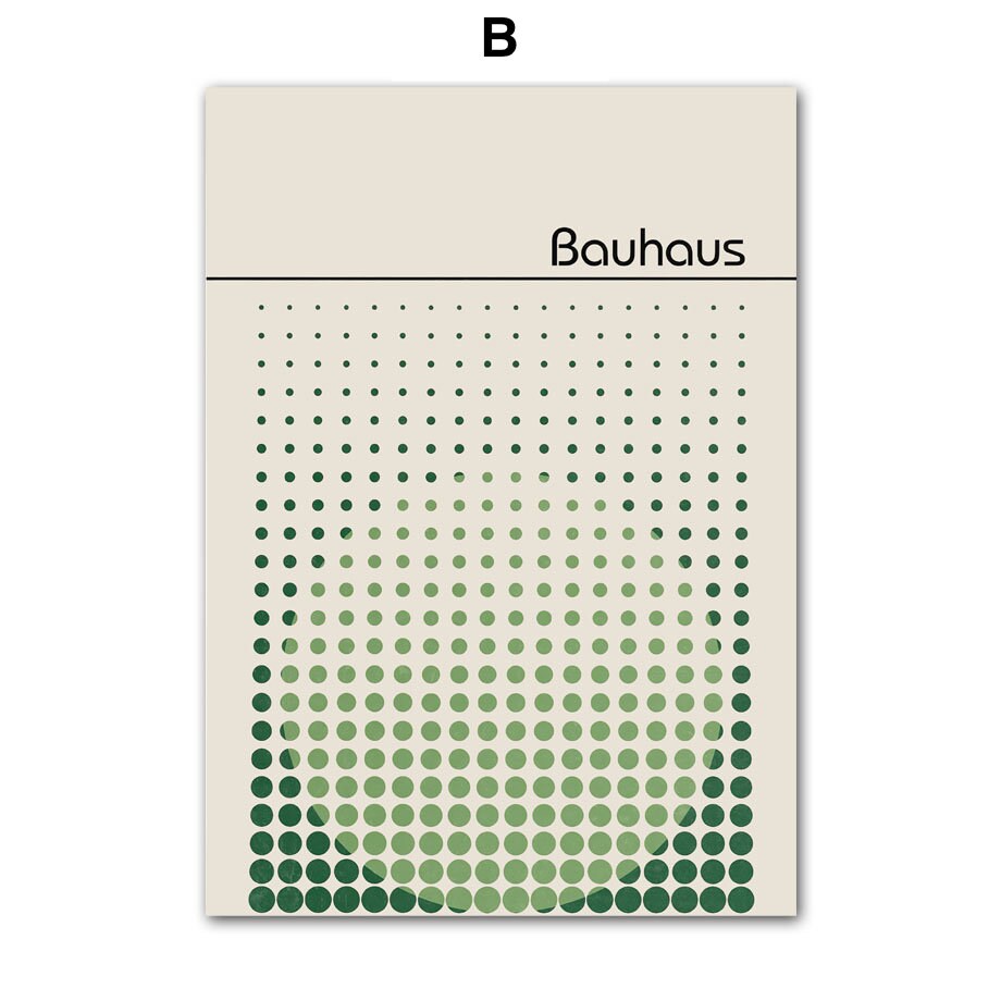 Poster Bauhaus Wandkunst Vintage Grün I Wandbilder Wohnzimmer & Schlafzimmer I Deko Print Bilder I ohne Rahmen
