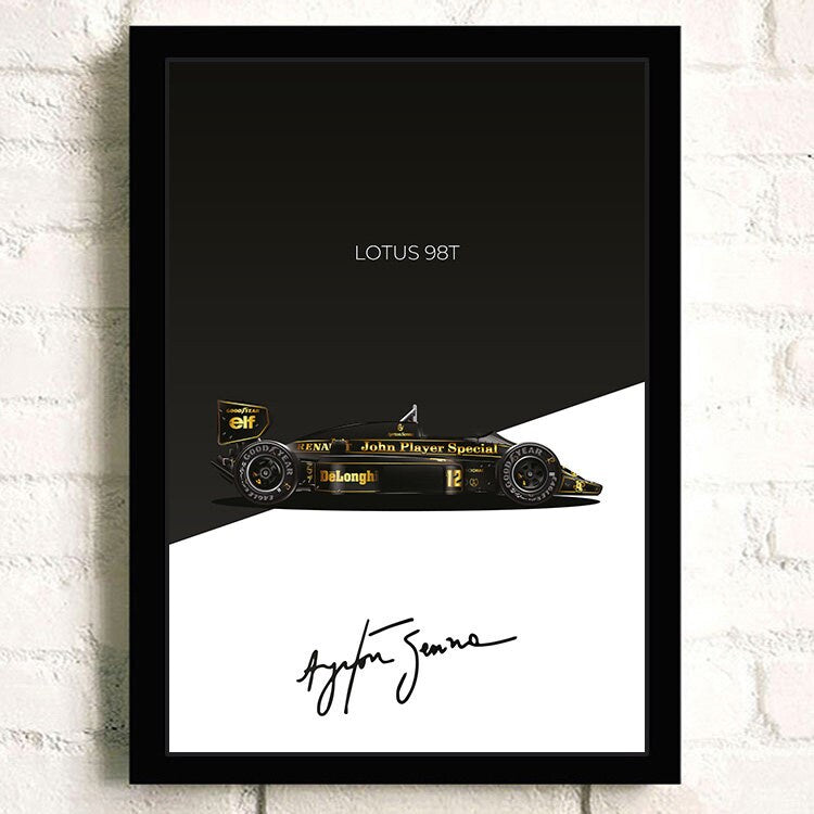 Poster Formel 1 Rennwagen Grand Prix Rennfahrer Signature I Deko Print ohne Rahmen