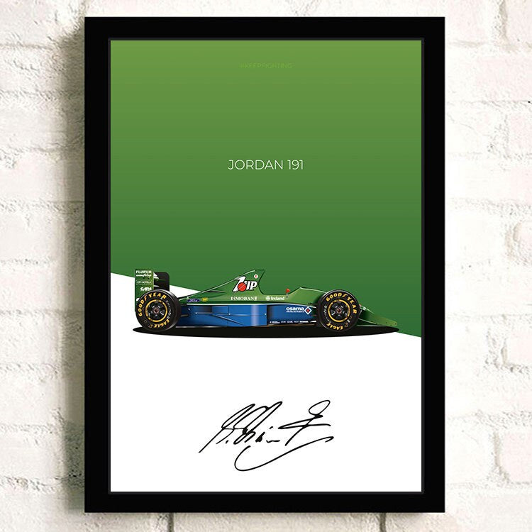 Poster Formel 1 Rennwagen Grand Prix Rennfahrer Signature I Deko Print ohne Rahmen