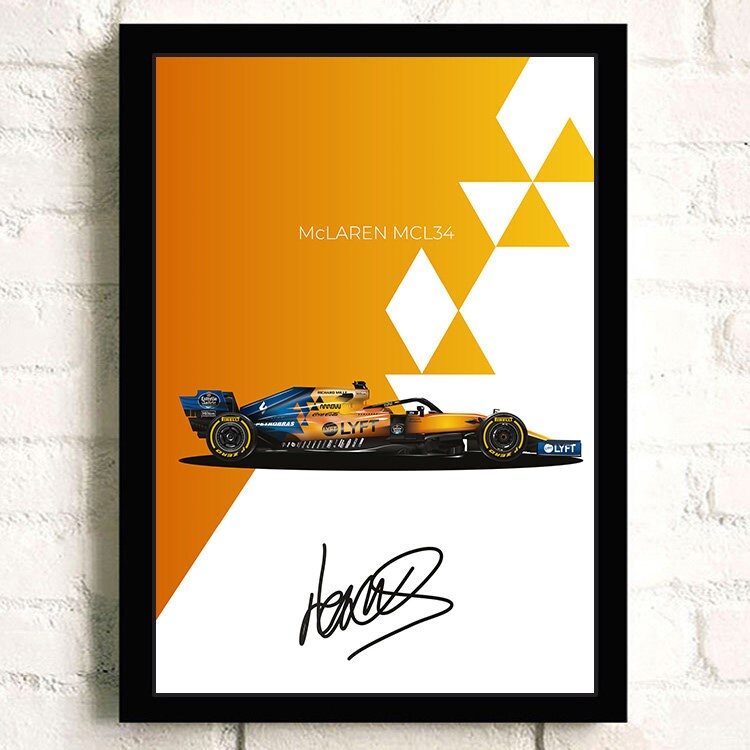 Poster Formel 1 Rennwagen Grand Prix Rennfahrer Signature I Deko Print ohne Rahmen
