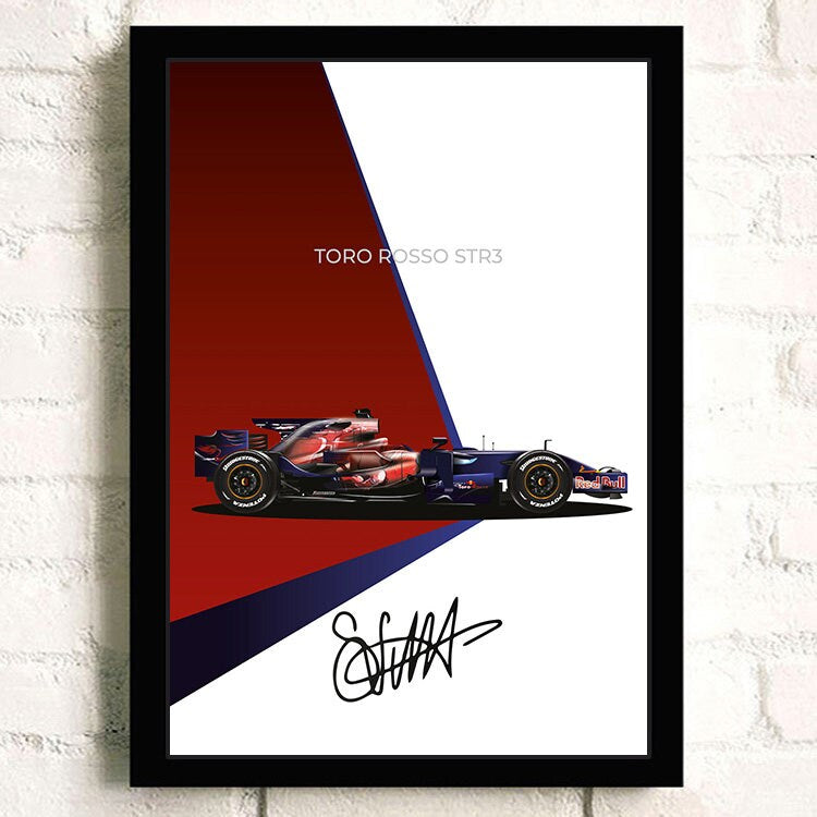 Poster Formel 1 Rennwagen Grand Prix Rennfahrer Signature I Deko Print ohne Rahmen