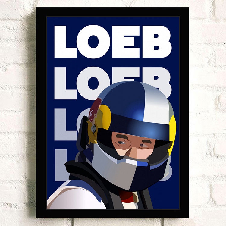 Faszinierendes Poster mit dem Rallyefahrer Sébastien Loeb unter dem Titel 'Poster Formel 1 Rennwagen Grand Prix Rennfahrer Legenden', gestaltet von justgoodmood, um das Motorsportbild in jedem Raum zu bereichern.