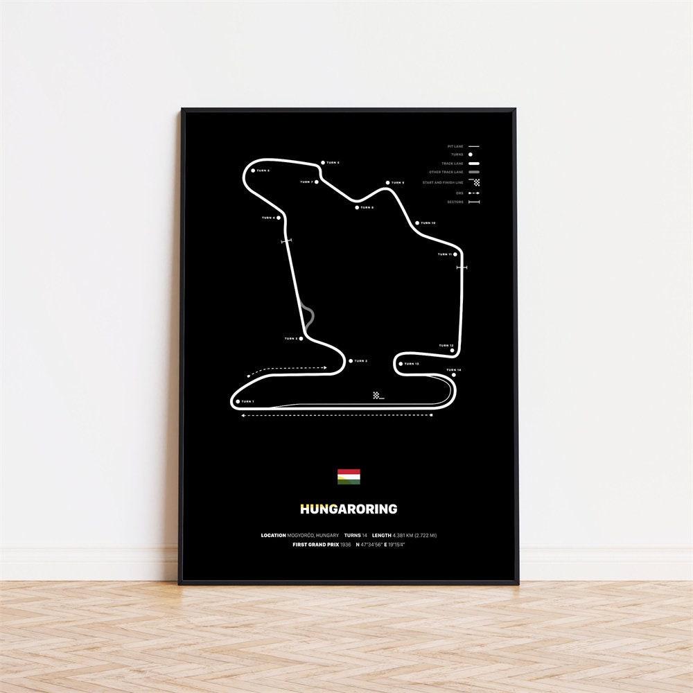 Stilvolles Poster des Hungaroring von justgoodmood - ideal für Motorsport-Enthusiasten und sorgt für einen dynamischen Wandschmuck in jedem Zuhause.
