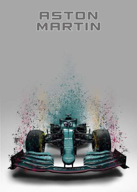 Aquarell-Design des Formel 1 Rennwagens von justgoodmood – beeindruckender Deko Print, der jedem Raum einen besonderen Flair verleiht.