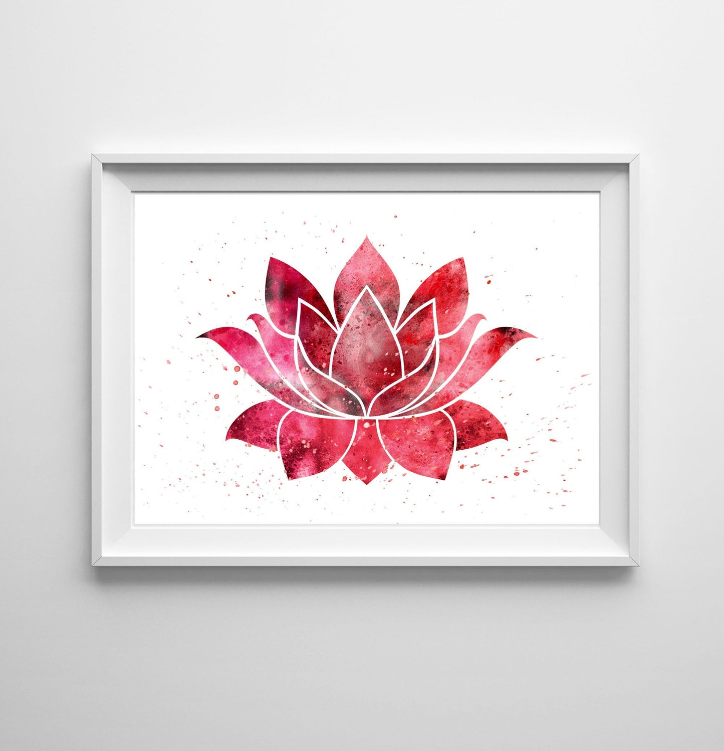 Schicke Lotusblume von justgoodmood: Ein schönes Yoga Poster in sanften Rottönen, ideal für eine entspannende Atmosphere in Ihrem Raum.