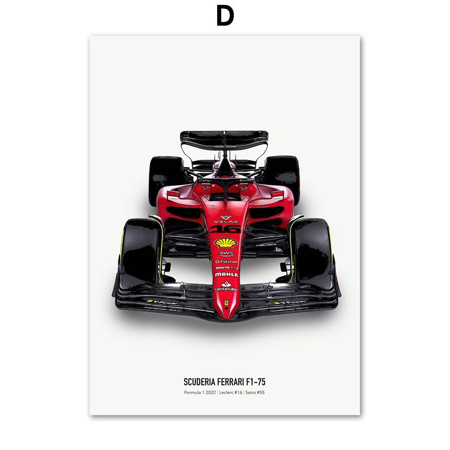 Scuderia Ferrari F1-75 Rennwagen Poster von justgoodmood – Ein ideales Kunstwerk für jeden Formel 1 Fan!