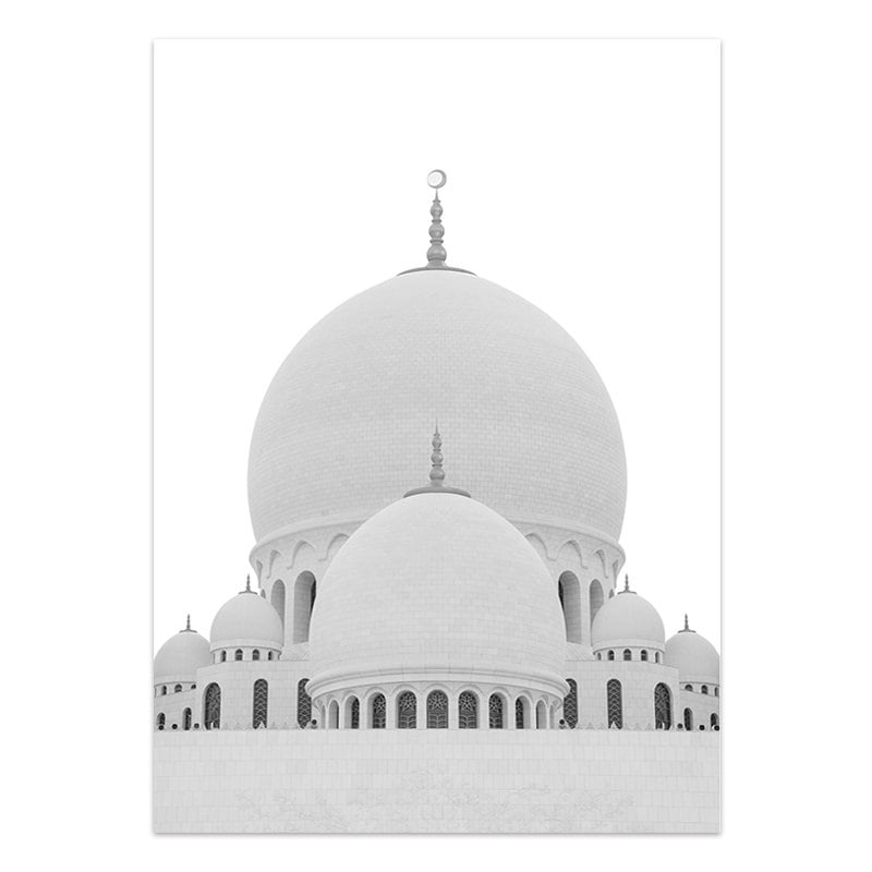Poster mit islamischer Architektur, ideal für Wohnzimmer und Schlafzimmer Deko von justgoodmood. Atemberaubende Darstellung einer eleganten Kuppelstruktur, die kulturellen Flair in Ihr Zuhause bringt.