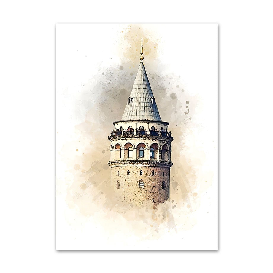 Hübsches Galata-Turm-Poster, das Charme in Ihr Zuhause bringt – bei justgoodmood erhältlich. Perfekte Wanddekoration für ein lebhaftes Ambiente.