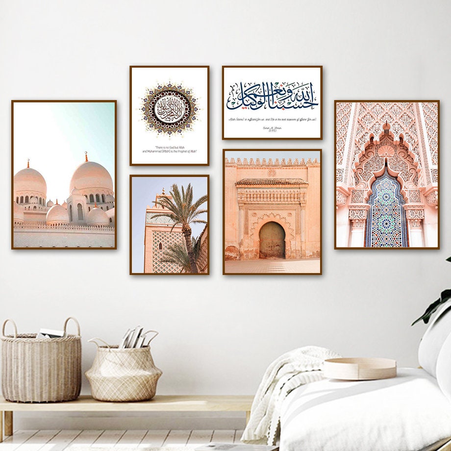 Faszinerende Poster Islam Abu Dhabi Moschee, edle arabische Architektur in luxuriösen Rahmen, ideal zur Wandgestaltung für Wohnzimmer & Schlafzimmer von justgoodmood.