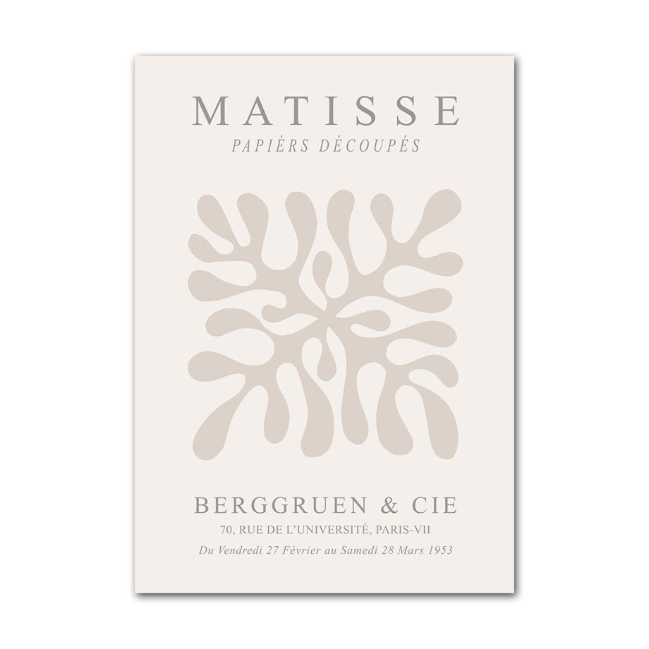 Wunderschönes Boho Abstrakt Poster im Matisse-Stil von justgoodmood, perfekt für Wohnzimmer und Schlafzimmer, hochwertige Druckqualität.