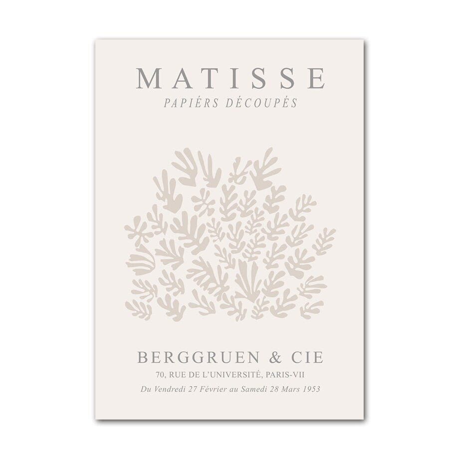 Charmantes Boho Abstrakt Poster im Matisse-Stil von justgoodmood, ideal für künstlerische Wanddekoration in jedem Raum.