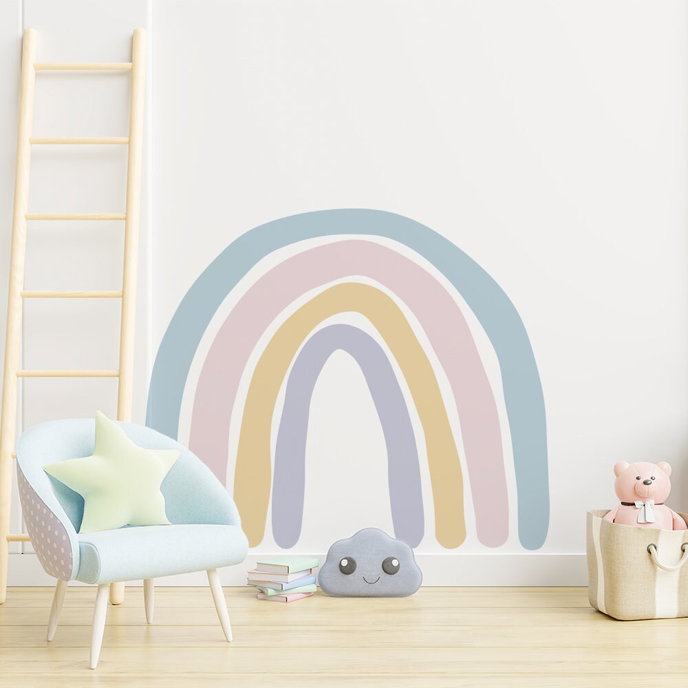 Zauberhafte Wandtattoos im Boho Stil mit einem Regenbogen für das Kinderzimmer, perfektes Wanddekor vom justgoodmood Sticker Set.