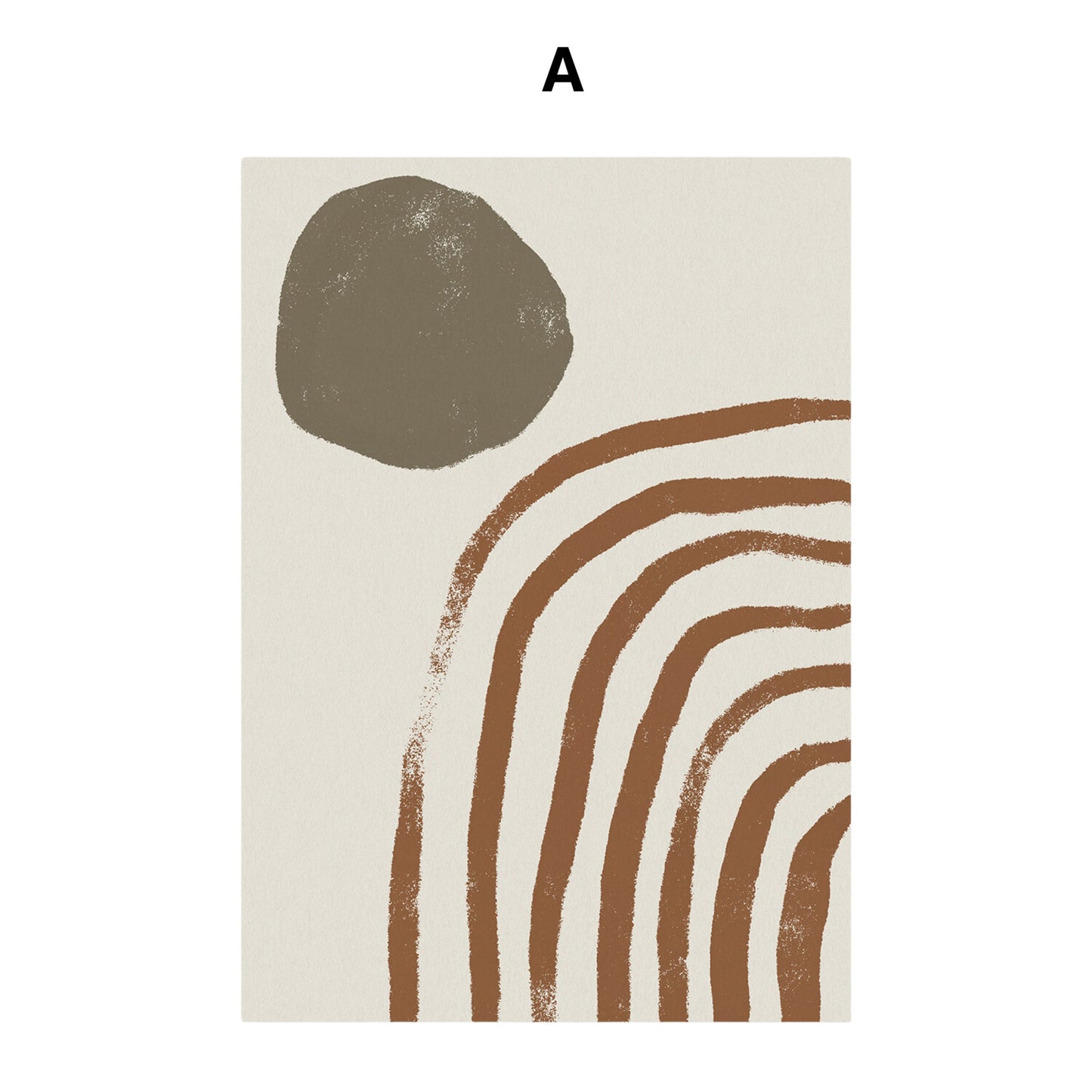 Einzigartiges, modernes Wandbild mit abstrakten Formen und Kalligraphie von justgoodmood, ideal für eine kreative Wandgestaltung, perfekt für jeden Raum.
