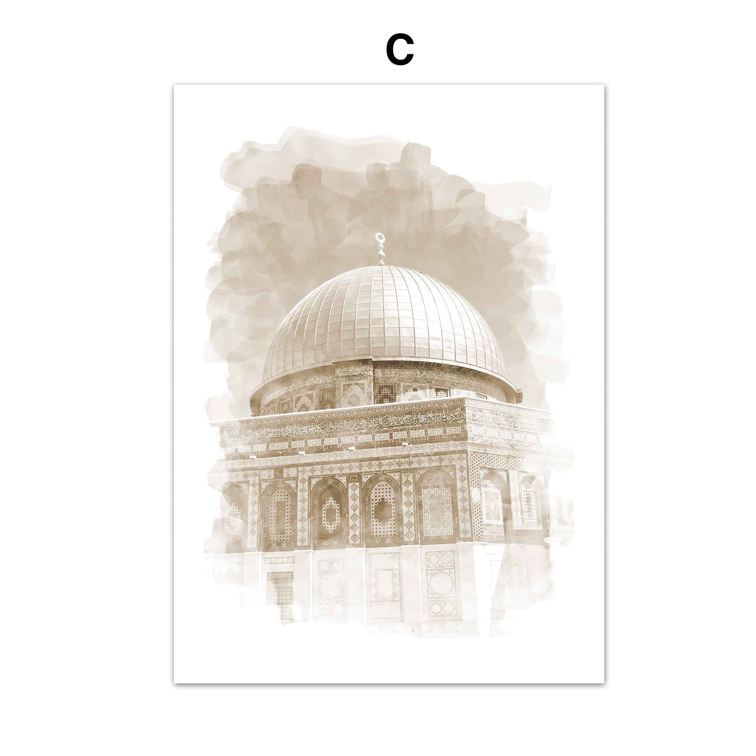 Schönes Poster von justgoodmood, das die prächtige Kuppel des Felsendoms in Jerusalem darstellt. Perfekt geeignet für eine kreative Wandgestaltung in Ihrem Zuhause.