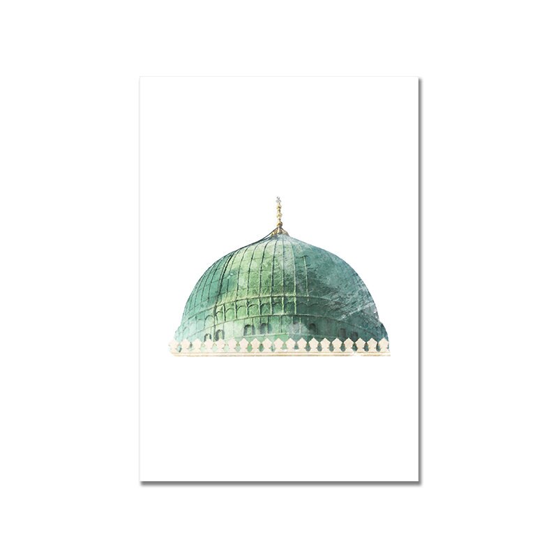 Anmutiges Poster der grünen Kuppel, bringt Spiritualität in Ihr Zuhause. Erhältlich bei justgoodmood, ideal für jede Wand.