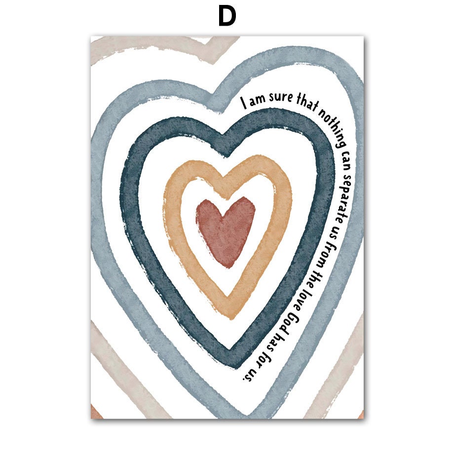 Farbenfrohes Poster von justgoodmood mit einem Zitat über die Liebe und Herzen, perfekt für die Wandgestaltung im Kinderzimmer. Titel: Poster Kinderzimmer Herz Kreuz.